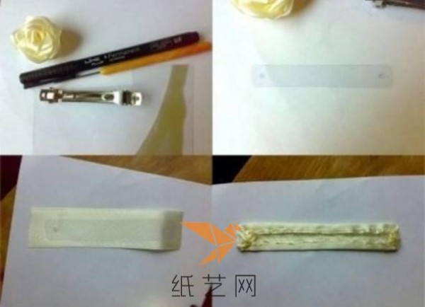 Fabric White Rose Hairpin Making Tutorial Fabric Tutorial