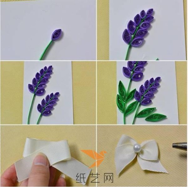 Tutorial on making exquisite quilled lavender Valentine’s Day cards