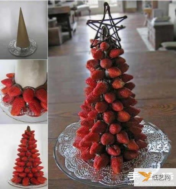 Steps to make a fruity Christmas tree that is both beautiful and delicious