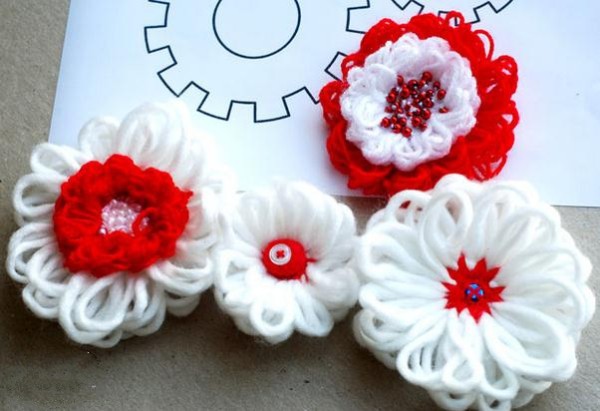 Simple and beautiful yarn flower knitting tutorial