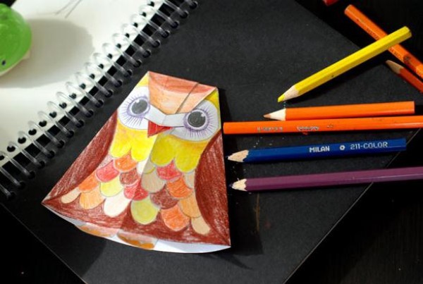 Three-dimensional coloring owl baby childrens handmade tutorial