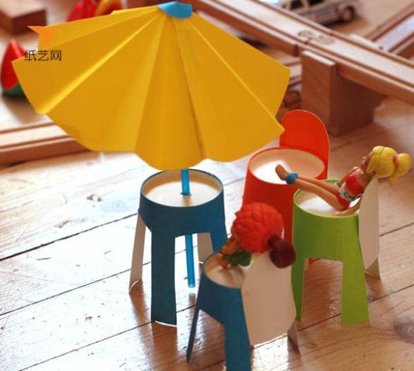 Childrens handicraft tutorial on making cute little dining table from waste paper cups