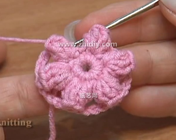 Crochet hoop flower handmade simple knitting tutorial