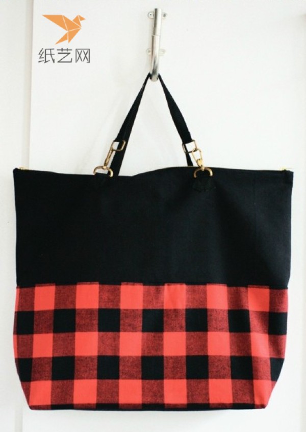 Fabric Tutorial Black and Red Checkered Fabric Bag DIY Making Tutorial