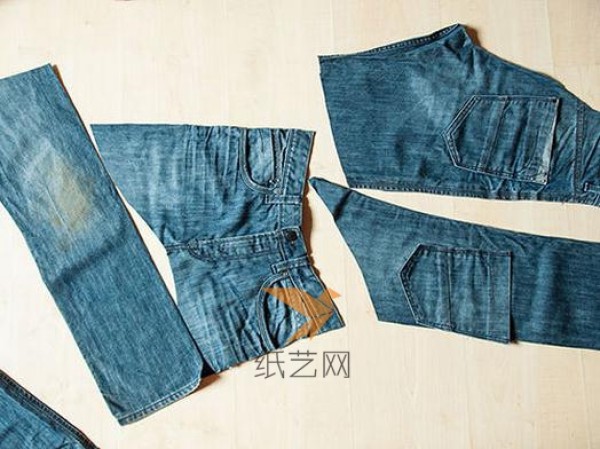 DIY tutorial on using old jeans waste to make work aprons