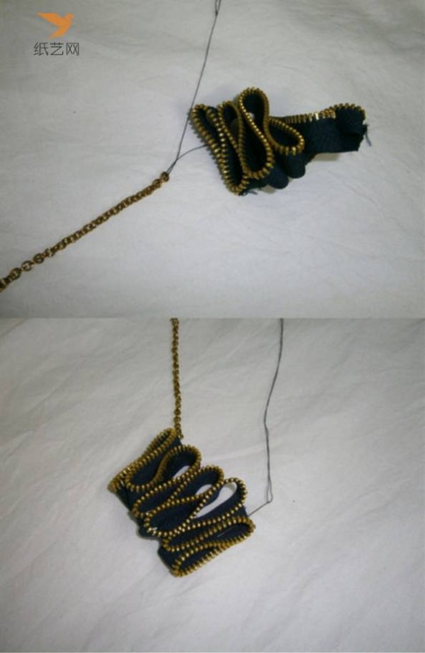 Tutorial on turning waste into treasure and a chic necklace made from a zipper