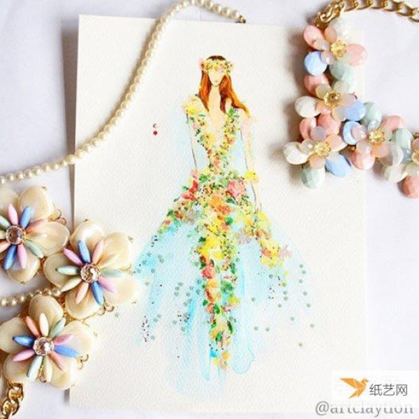 The stunningly beautiful Singaporean artist’s nail polish hand-painted dress work!