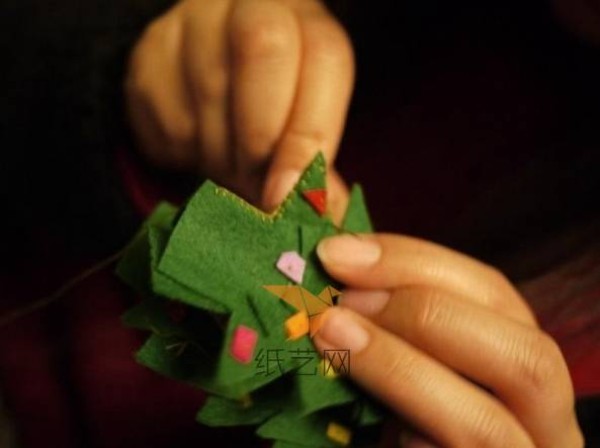 Cute non-woven Christmas tree making tutorial