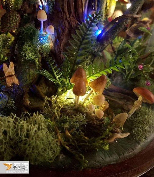 Mom’s birthday gift: a cute wood spirit garden in a glass dome