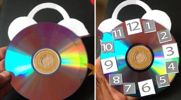 Tutorial on renovating old CDs and hand-making clocks for children