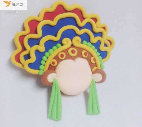 Super cute opera-style personalized Monkey King pendant made of ultra-light clay