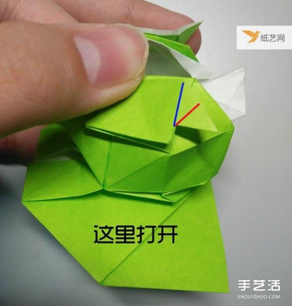 Illustration of the steps of origami of a very cute three-dimensional duck