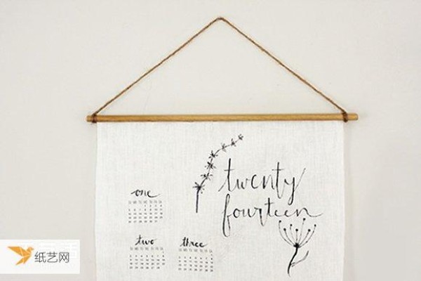 Illustration method of handmade burlap New Year calendar using non-woven fabrics