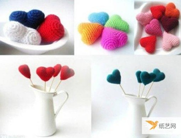 Share an illustrated tutorial on how to use crochet to make a three-dimensional heart