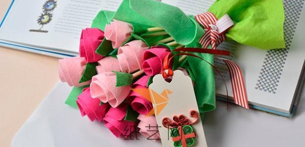 Tutorial on making a non-woven bouquet for Mother’s Day gift