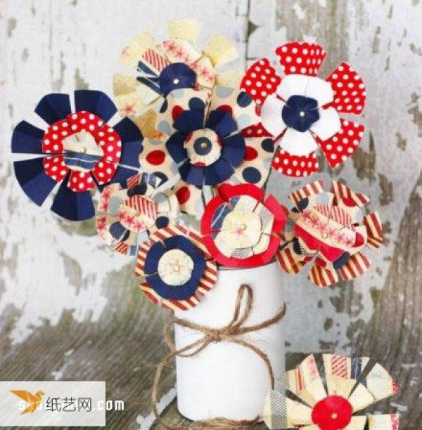 British style cute color paper-cut flowers handmade illustrated tutorial