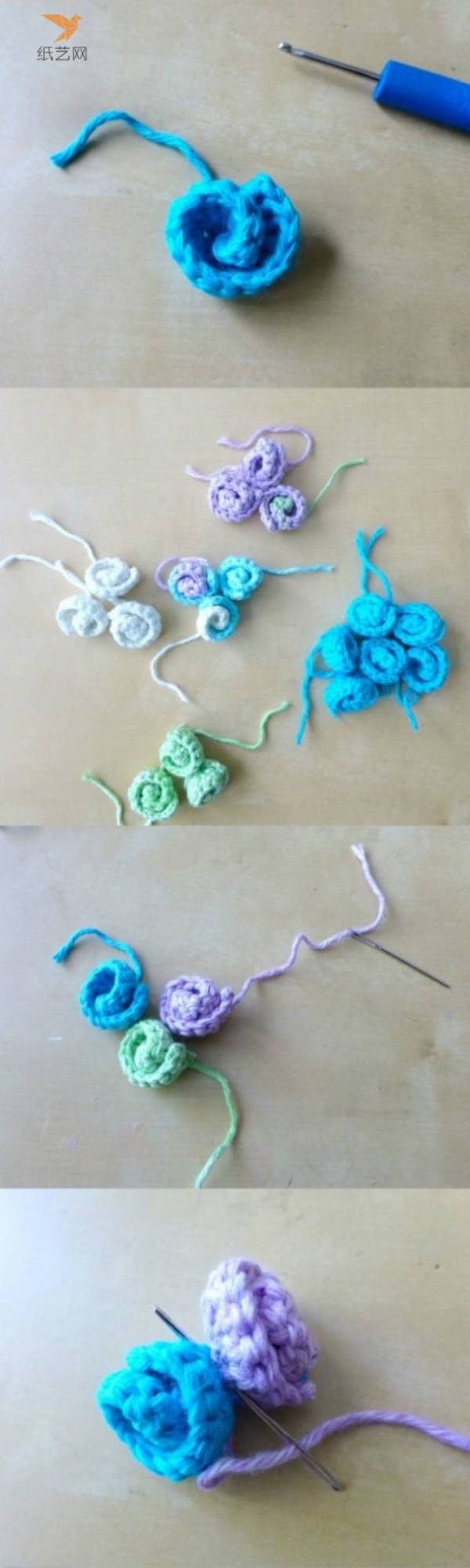 Wool crochet tutorial Wool crochet flower ball