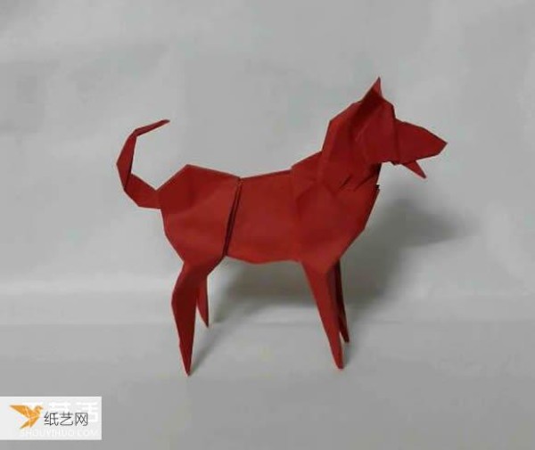 An illustration of a super complex dog folding method with shaping steps