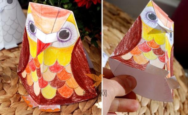 Three-dimensional coloring owl baby childrens handmade tutorial