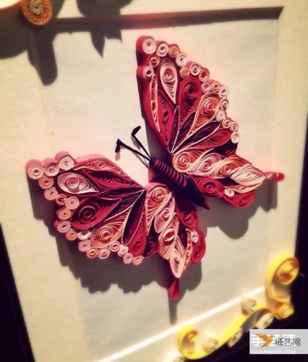 Appreciation of the beautiful paper butterfly pictures handmade using rolling paper