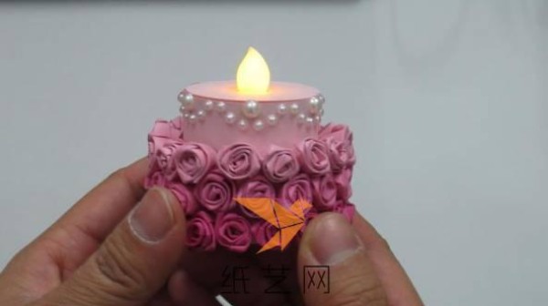 Super beautiful handmade origami rose candle holder tutorial