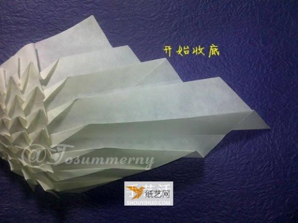 Detailed illustration of folding method of three-dimensional conch