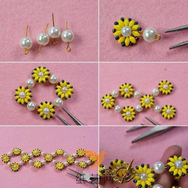 Tutorial on how to make a fresh and fresh daisy beaded bracelet