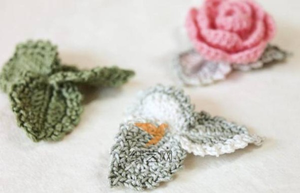 Beautiful crochet leaves tutorial illustrations