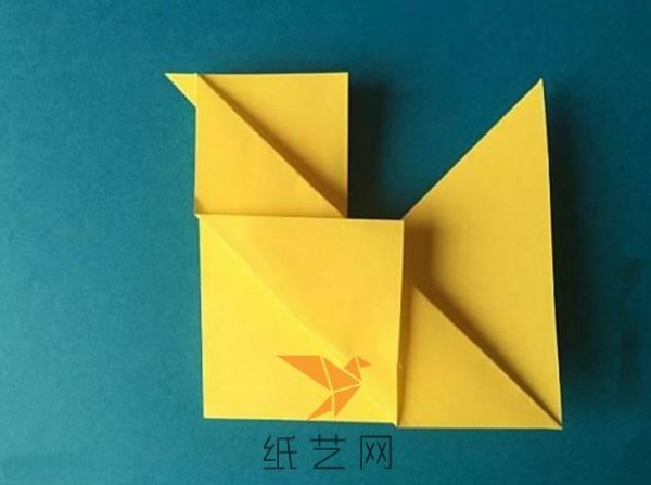 A family of cute childrens origami chicks