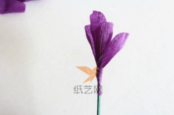 Tutorial on how to make lavender, blue and red crocus handmade paper flowers from crepe paper