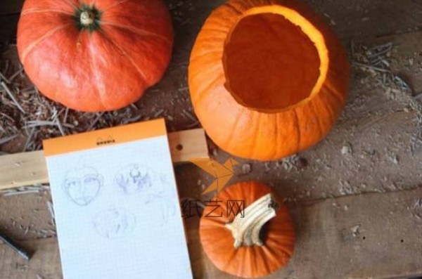 Halloween spooky pumpkin lantern handmade illustrated tutorial