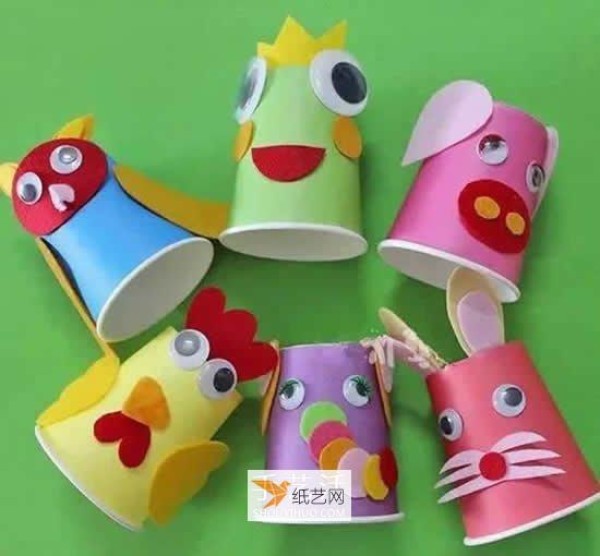 Make cute animals by hand using paper cups