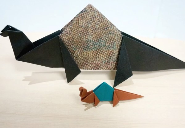 Origami brontosaurus handmade tutorial for children