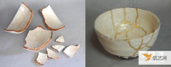 Using broken ceramic renovation and repair technology to reproduce the traditional handicraft Japanese Kintsugi