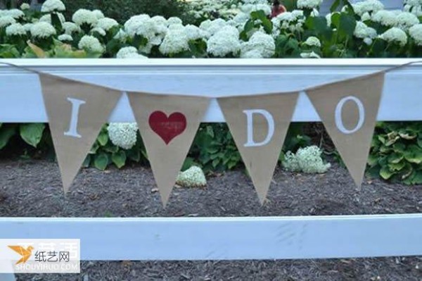 Pictures of handmade methods of hanging personalized flags for parties and festivals