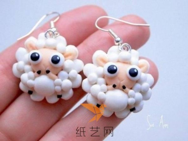 Tutorial on making Christmas gift little sheep earrings