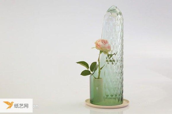 OP-vase handmade glass flower cover exudes hazy literary beauty