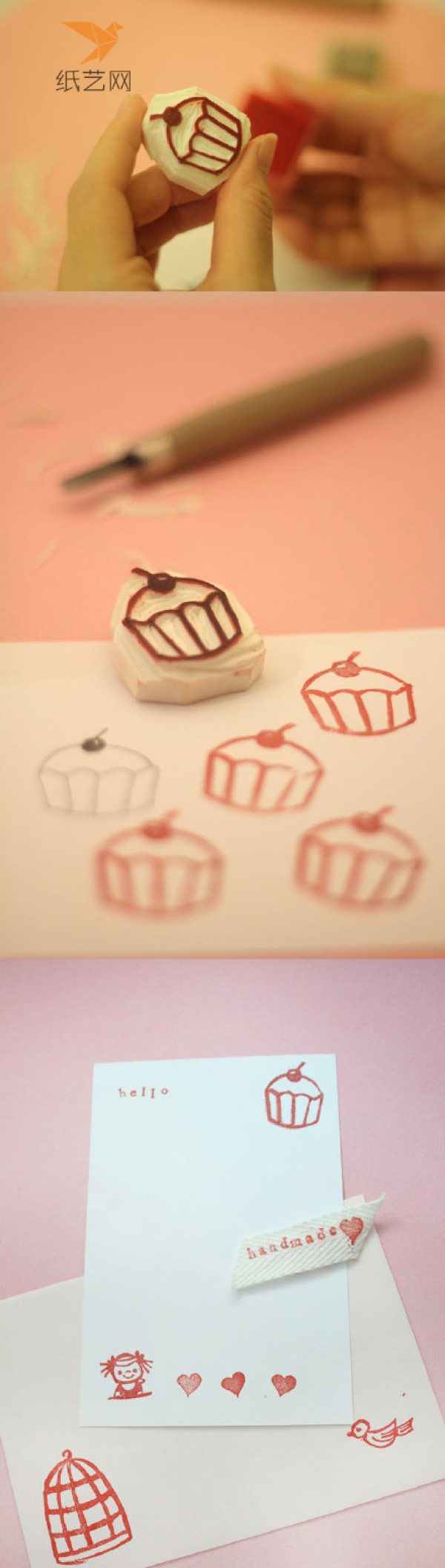 Tutorial on making treasures out of waste and making rubber stamps out of unused rubber