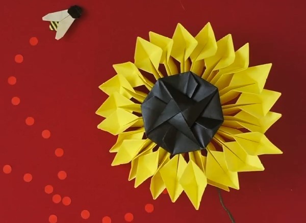 DIY origami flower sunflower tutorial