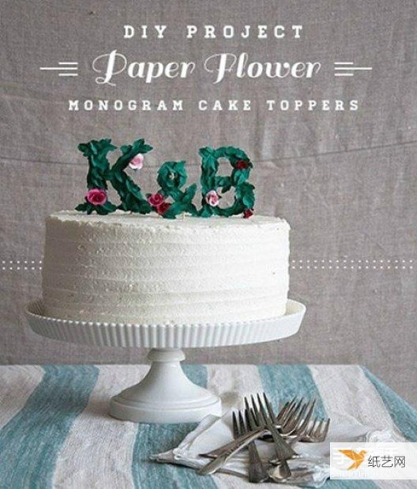 Illustrated tutorial on how to use paper cutting to decorate birthday cakes with three-dimensional text