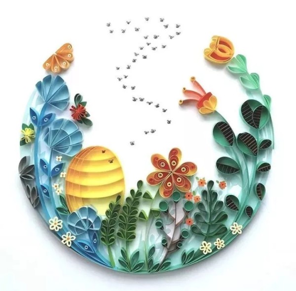 So beautiful! She combines paper quilling and flower arrangement!