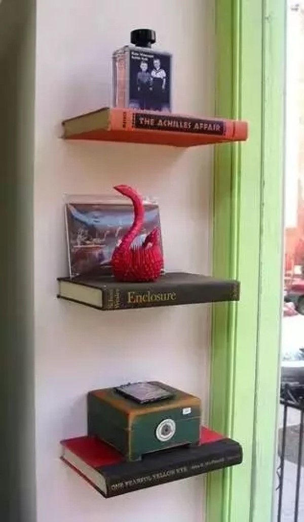 Turning waste into treasure! Bookshelf made of old books!