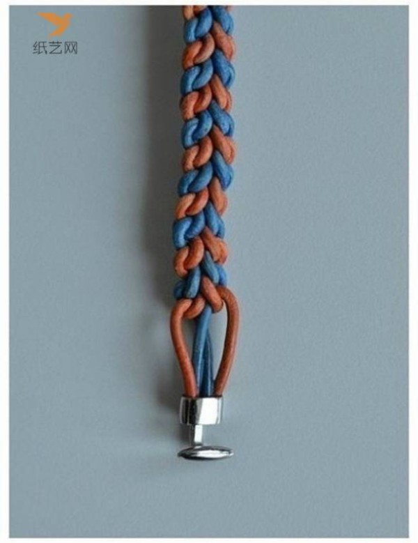 Knitting tutorial Red and blue braided rope knitted bracelet making tutorial