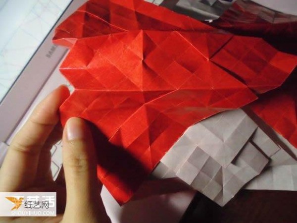 Super complicated kissing fish heart origami illustration process