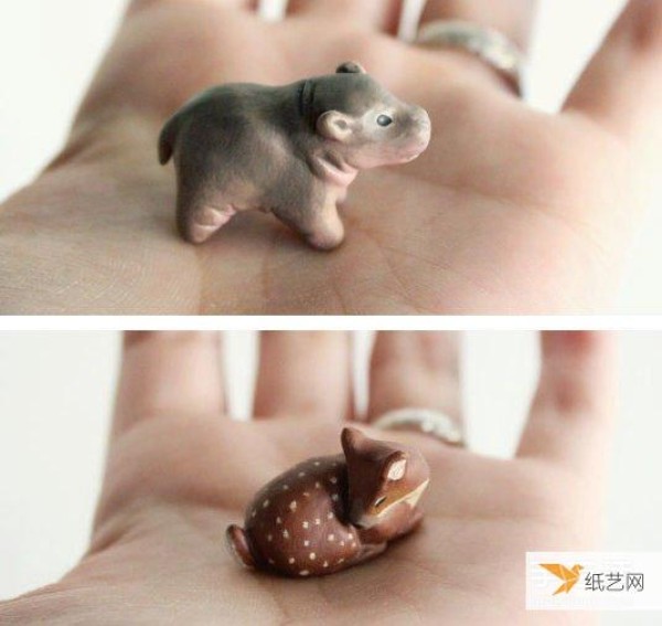 Super small cute animal dolls made from clay