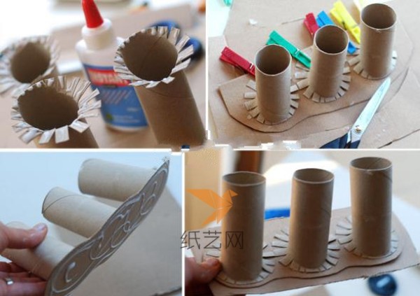 Tutorial on using waste toilet paper tubes to make graffiti pen holders