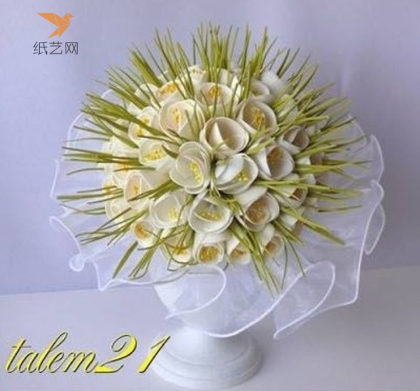 Nonwoven Tutorial Nonwoven White Begonia Bouquet DIY Making Tutorial