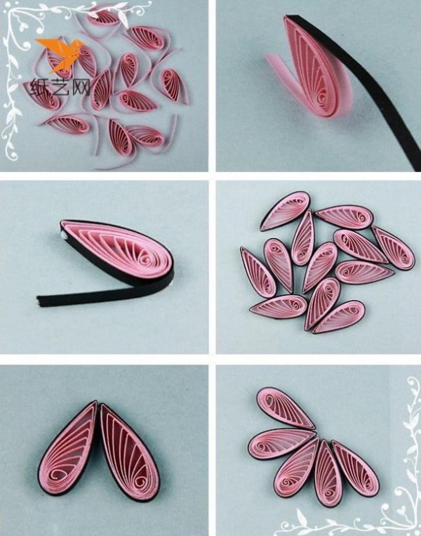 Illustrated tutorial for making beautiful paper quill paintings