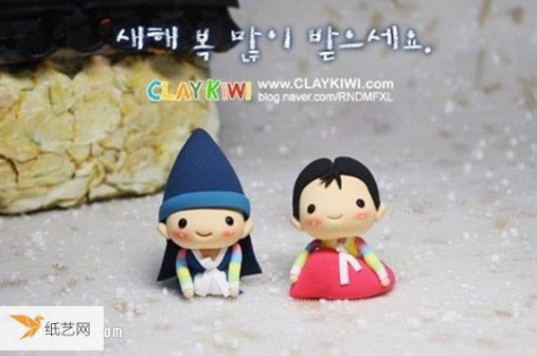 Illustrated tutorial on making a cute girl wearing Korean clothes using clay