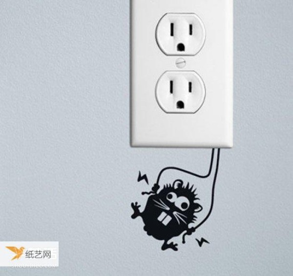 Very creative socket wall sticker pattern design makes the socket more creative